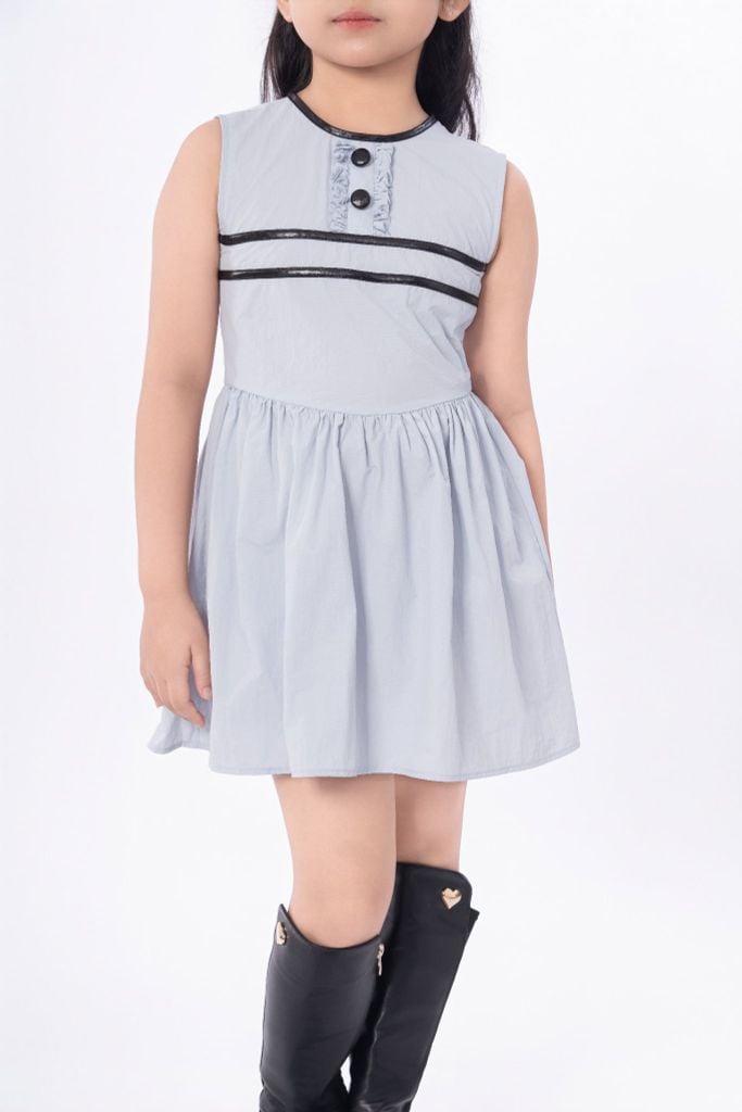 LE113 - Đầm Váy sát nách vải gió Baby blue