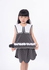LE109/110 - Set bộ Áo thủy thủ kèm Váy cánh hoa chấm bi