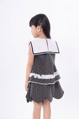 LE109/110 - Set bộ Áo thủy thủ kèm Váy cánh hoa chấm bi
