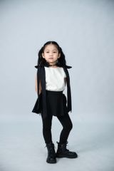 LE05 - Áo croptop dây nơ vai bé gái xinh xắn