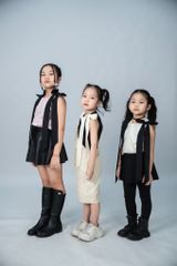 LE05 - Áo croptop dây nơ vai bé gái xinh xắn