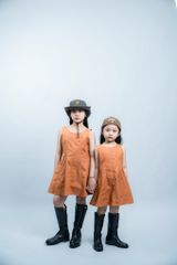 LE01 - Váy đi chơi cho bé gái vải thô Hàn cao cấp không tay thoáng má