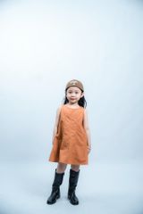 LE01 - Váy đi chơi cho bé gái vải thô Hàn cao cấp không tay thoáng má