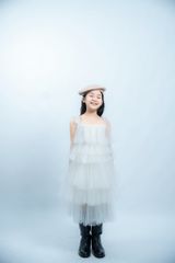 LE02 - Váy đi chơi bé gái xếp tầng vải voan