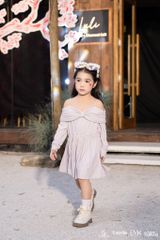 LE56 - Váy Thun Xếp Nhún Trễ Vai