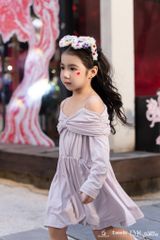 LE56 - Váy Thun Xếp Nhún Trễ Vai
