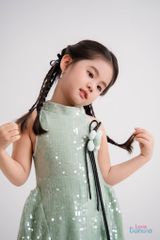 LELH7 - Váy Yếm Dạ hội Sequin Bí bé gái