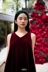 LELH8 - Váy Dạ Hội Nhung Bom Dài bé gái