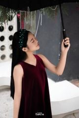LELH8 - Váy Dạ Hội Nhung Bom Dài bé gái