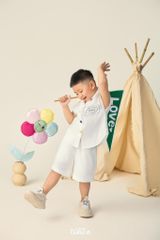 LE79 - Áo sơ mi ngắn tay vạt bầu