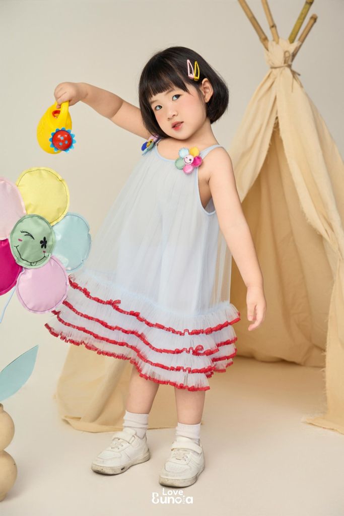 LE69 - Váy lưới tầng bèo