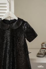 LE20 - Váy Sequin có tay cổ sen cho bé gái
