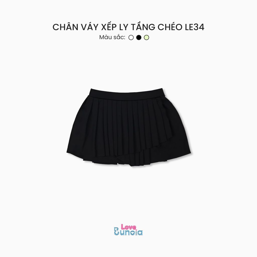 LE34 - Chân váy xếp ly tầng chéo