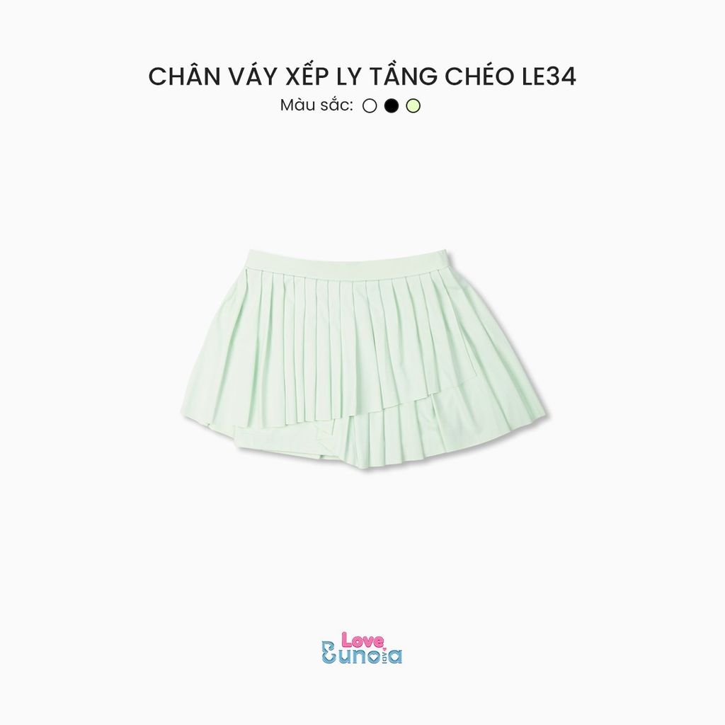 LE34 - Chân váy xếp ly tầng chéo