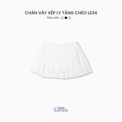 LE34 - Chân váy xếp ly tầng chéo