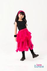 LE03 - Chân váy đi chơi bé gái vải voan xếp tầng