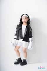 LE09 - Quần biker shorts trắng dáng ngắn cho bé gá