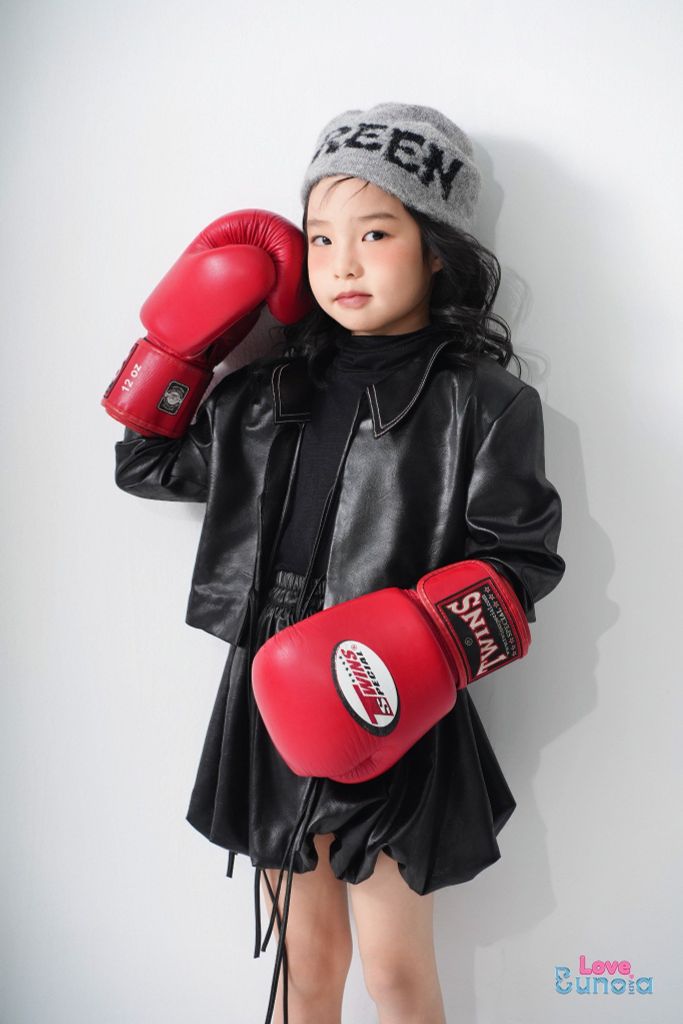 LE13 - Áo khoác da cổ vest cho bé gái
