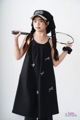 LE04 - Váy hai dây bé gái gắn nơ nhỏ xinh xắn