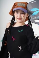 LE22 - Áo lệch vai gắn nơ nhỏ cho bé gái