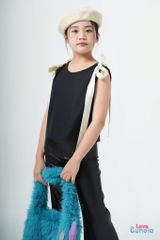 LE05 - Áo croptop dây nơ vai bé gái xinh xắn