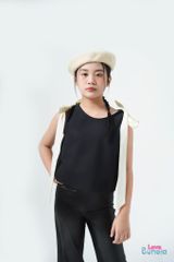 LE05 - Áo croptop dây nơ vai bé gái xinh xắn