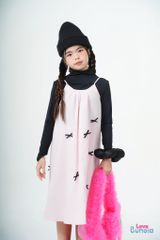 LE04 - Váy hai dây bé gái gắn nơ nhỏ xinh xắn