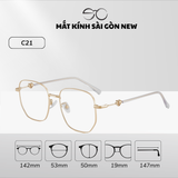  Gọng kính Kim loại Đa giác Lớn Nam nữ Unisex SGNew 34906 
