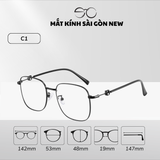  Gọng kính Kim loại Vuông Lớn Nam nữ Unisex SGNew 34905 