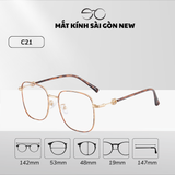  Gọng kính Kim loại Vuông Lớn Nam nữ Unisex SGNew 34905 