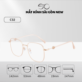  Gọng kính Kim loại Vuông Lớn Nam nữ Unisex SGNew 34905 