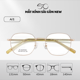  Gọng kính Kim loại Siêu nhẹ Đa giác Lớn Nam nữ Unisex SGNew 3009 