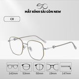  Gọng kính Kim loại Đa giác Lớn Nam nữ Unisex SGNew 34906 