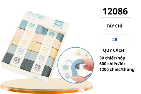  Tẩy nhiều màu 4B vát 2 đầu AIHAO 12086 (30/1200) 