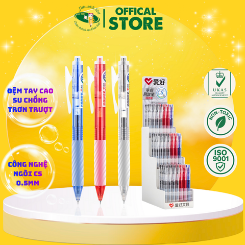  Bút gel Aihao ngòi 0.5mm 2572 Chính Hãng - Có Tại Hiệu Sách Mai 