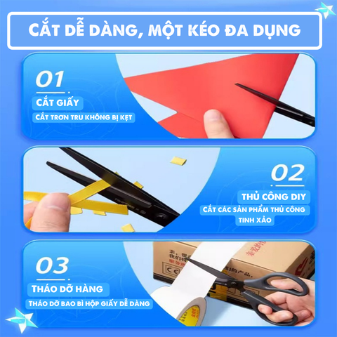  Kéo học sinh và văn phòng lưỡi đen 180mm AIHAO SS0024 Chính Hãng - Có Tại Hiệu Sách Mai 