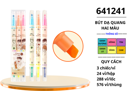  Bút nhớ dòng 2 đầu hình Conan AIHAO 64124 (3 cây/vỉ) (24/288/576) 