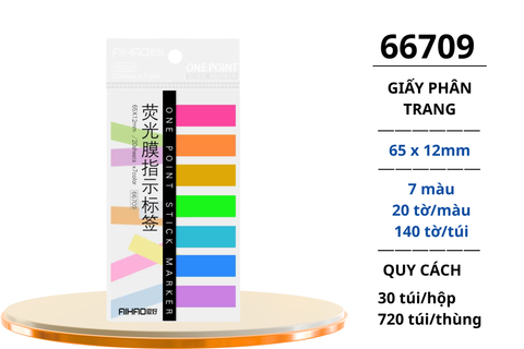  Giấy phân trang Aihao nhựa 7 màu 66709 (720) 