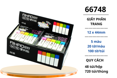  Giấy phân trang Aihao 5 màu 66748 (48) 