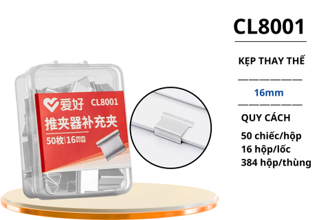  Kẹp dùng bấm tài liệu AIHAO CL8001 ( 1 hộp = 50 cái) (384) 