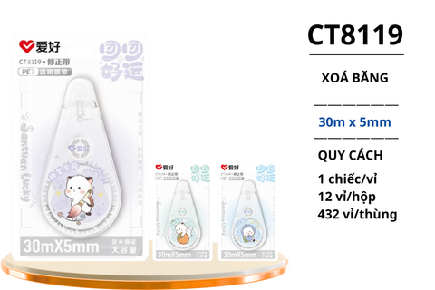  Xoá băng Aihao 30m*5mm CT8119 (12/432) 