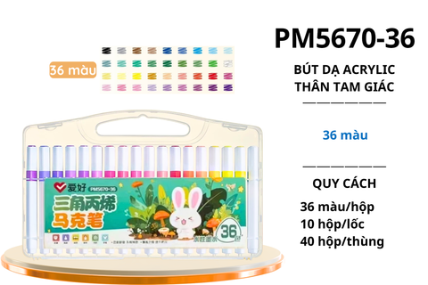 Bộ bút dạ màu Acrylic hình tam giác AIHAO PM5670 36 màu (40) 