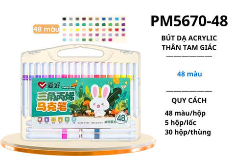 Bộ bút dạ màu Acrylic hình tam giác AIHAO PM5670 48 màu (30) 