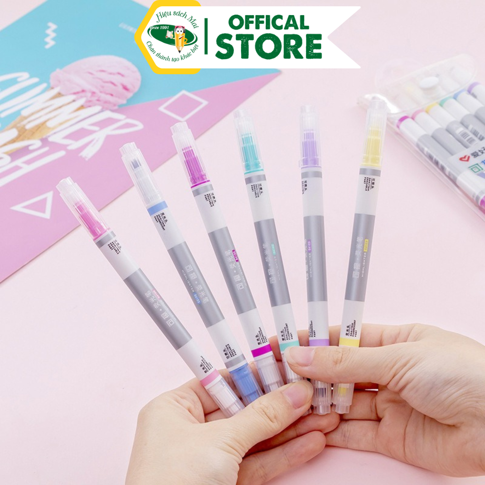  Bút nhớ dòng xóa được AIHAO 64123 ( 6 cây/vỉ) Chính Hãng - Có Tại Hiệu Sách Mai 