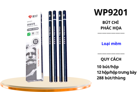  Bút chì thân đen 2B AIHAO WP9201 (10/120/2880) 