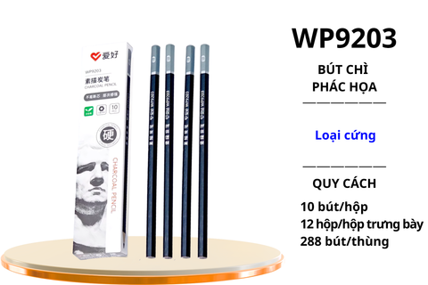  Bút chì thân đen HB AIHAO WP9203 (10/120/2880) 