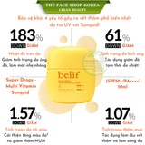  Kem Chống nắng dạng lỏng chiết xuất VITAMIN sáng da Belif Super Drops - Multi Vitamin Sunquid (SPF 50+, PA++++) 50ml 