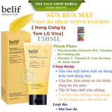  Sữa rửa mặt thuần chay làm sáng da cấp ẩm Belif Super Knights 150ml 