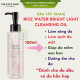  Dầu Tẩy Trang Làm Sáng Da THEFACESHOP RICE WATER BRIGHT LIGHT CLEANSING OIL 150ml 