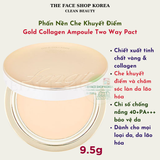  Phấn phủ trang điểm dạng nén cao cấp 2 trong 1 Gold Collagen Ampoule Two Way Pact The Face Shop fmgt 9.5g SPF40 PA+++ 